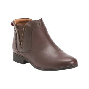 COBB HILL ROCKPORT Brown Leather Crosbie Gore Comfort Booties